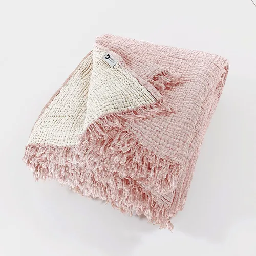 Vista 71 de Manta de gasa de algodón puro suave de 4 capas de 50 x 60 pulgadas, prelavada, sin flecos, manta de muselina ligera para uso multiusos y regalo Azul
