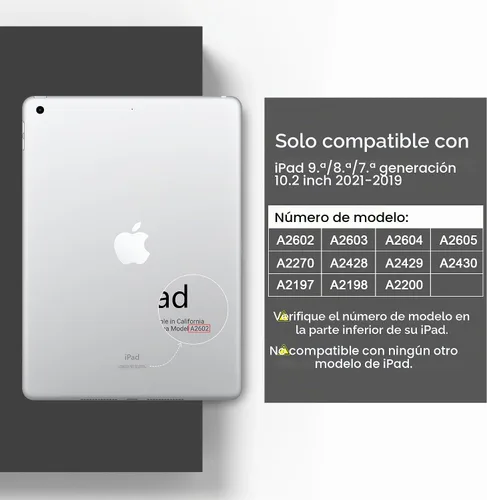 Vista 2 de DONGKE Funda compatible con iPad de 10.2 pulgadas 2021 2020 2019 iPad de 9ª/8ª/7ª generación con soporte para lápices, funda protectora delgada