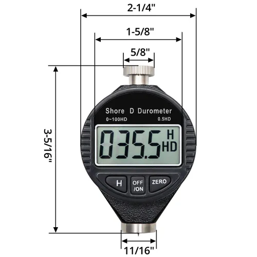 Vista 6 de QWORK Shore D - Medidor de dureza de durómetro digital 0-100HD con pantalla LCD grande para goma, plásticos, pisos, neumáticos, bola de boliche