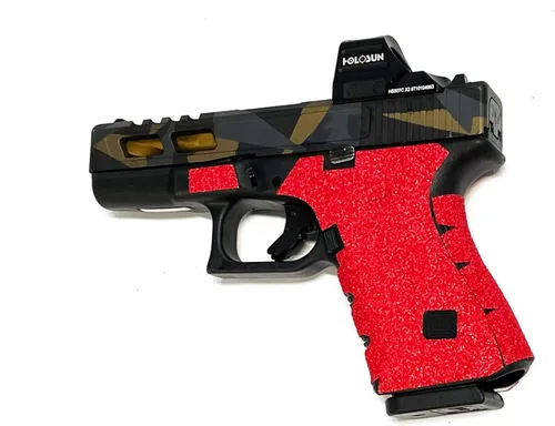 Vista 7 de Handleitgrips Cinta de agarre para pistola de papel de lija roja para Glock 19 Gen 5