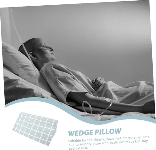 Vista 2 de Almohada de cuña triangular para pacientes postrados en cama, cojín de reposicionamiento corporal de espuma de alta densidad, soporte