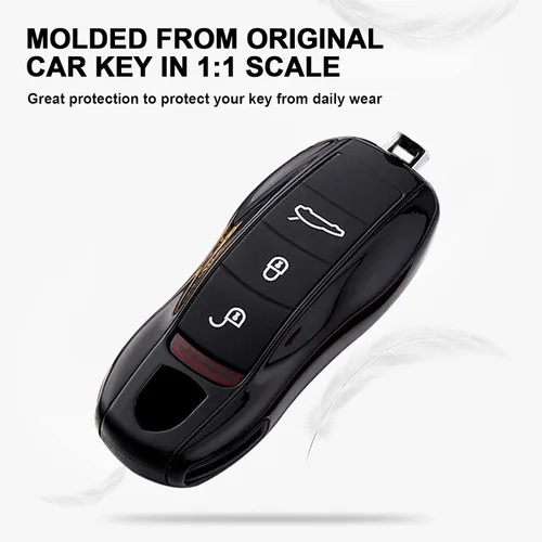 Vista 2 de Xotic Tech - Carcasa rígida de ABS con llavero, compatible con Porsche Cayenne, Panamera, Boxster, Cayman Carrera 918 Spyder Macan, llave