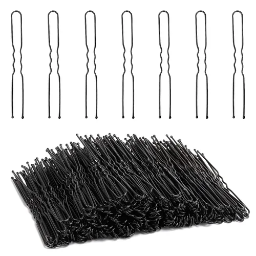 Vista 8 de 300 horquillas para el cabello, 2 pulgadas, color negro, para mujeres, mujeres, niñas, niños, agarre de pelo de onda invisible, pasador