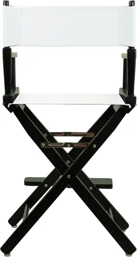 Vista 4 de Casual Home - Silla de director de 24 pulgadas, marco negro, con lienzo blanco, altura de mostrador
