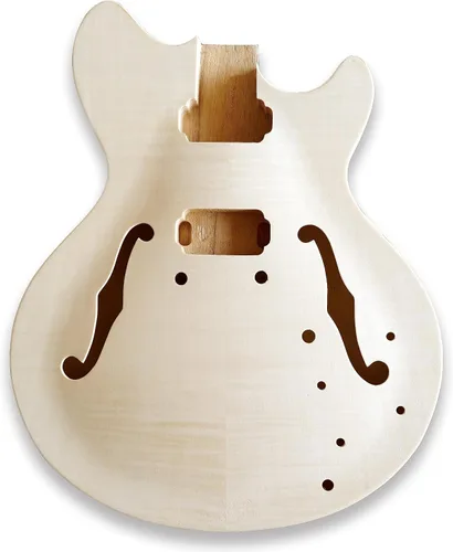 Vista 2 de DIY SES estilo guitarra eléctrica kits tilo con AAA flameado arce superior cuerpo arce cuello usted construye la guitarra