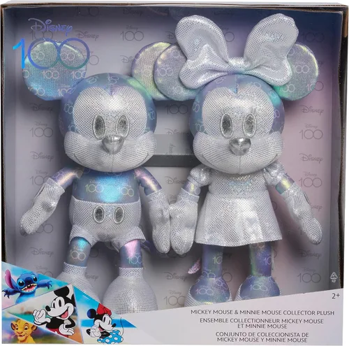 Vista 5 de Disney 100 años de maravilla Juego de coleccionistas de muñecos de peluche de Mickey Mouse y Minnie Mouse, juguetes para niños de 2 años en adelante