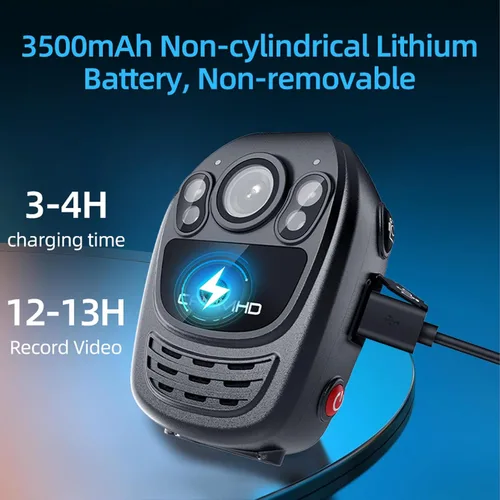 Vista 3 de CAMMHD YX1-64G 2K/1440P Cámara Cuerpo Soporte Video Audio Imagen, Batería 3500mAh Trabajo 12hrs, Visión Nocturna y Pantalla 2.0IN Fácil
