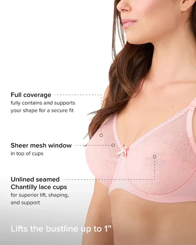 Vista 4 de Wacoal Brasier con aros retro chic para mujer, 855186 Albaricoque (Apricot Blush)