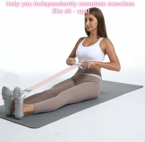 Vista 5 de Juego de cuerdas de tensión multifuncionales: asistencia para sentarse, equipo de fitness de punto para estiramiento abdominal/cintura/brazo/piernas