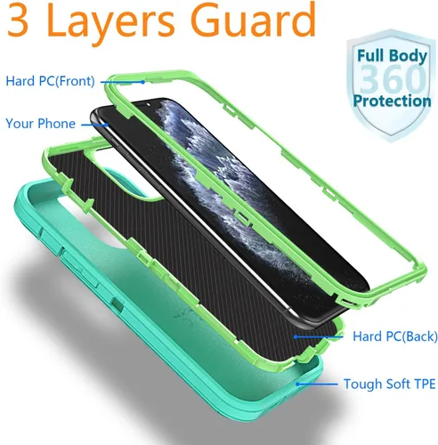Vista 3 de YmhxcY Funda de Teléfono para iPhone 11 Pro Max a Prueba de Golpes, a Prueba de Caídas, a Prueba de Polvo, Resistente de 3 Capas Durable Protección