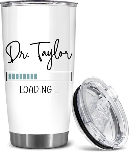Vista 11 de BECHUSKY Regalo de graduación de doctorado personalizado, taza de doctorado con nombre personalizado, vaso de doctorado para hombres y mujeres