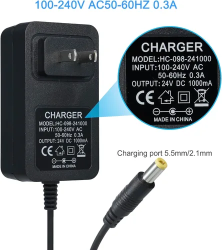 Vista 2 de Cargador de batería de 24V para juguetes montables, Cargador de 24V para autos montables Best Choice Products, Accesorios SUV motorizados, Cargador