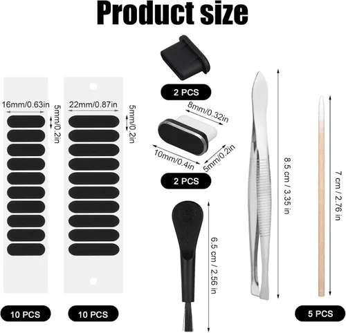 Vista 2 de 4 tapones de polvo USB C y 20 fundas para altavoces de teléfono, cubiertas de puerto USB C, cubiertas de puerto de carga antipolvo, protector