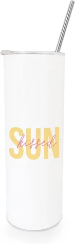 Vista 7 de The Cotton & Canvas Co. I Sea You - Vaso de verano de acero inoxidable con aislamiento al vacío con popote de metal y tapa de cierre deslizante