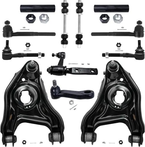Vista 107 de Detroit Axle – 12 brazos de control superiores e inferiores delanteros con rótulas, barras de unión exteriores e interiores con topes, barras