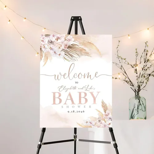 Vista 20 de Señal de Bienvenida Personalizada para Baby Shower de Niño, Señal de Baby Shower Niño, Decoraciones de Baby Shower Azul Boho de Oso Sol, Aquí Viene
