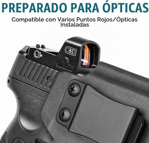 Vista 3 de IWB Kydex Holster for Taurus G3C/ G2C/ G3C Toro/ G2S/ PT111/ PT140 w/Olight Baldr S/Baldr Mini/Baldr RL Mini, Optic Cut, Adj. Retention & Cant