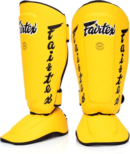 Vista 8 de Fairtex Espinilleras SP7 Muay Thai para hombres, mujeres y niños Espinilleras fabricadas con cuero Syntek y son de primera calidad, ligeras