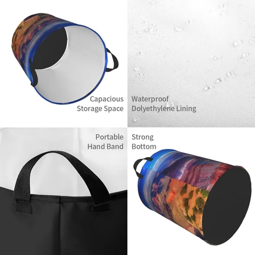 Vista 4 de Beauty Grand Canyon print Circular Hamper Waterproof Storage Bin Organizer Basket Laundry Hamper With Handles For Clothes Toys Small