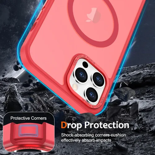 Vista 1077 de Anuck - Funda magnética para iPhone 11 compatible con MagSafe, carcasa trasera mate translúcida dura, borde de TPU, delgada, resistente a impactos