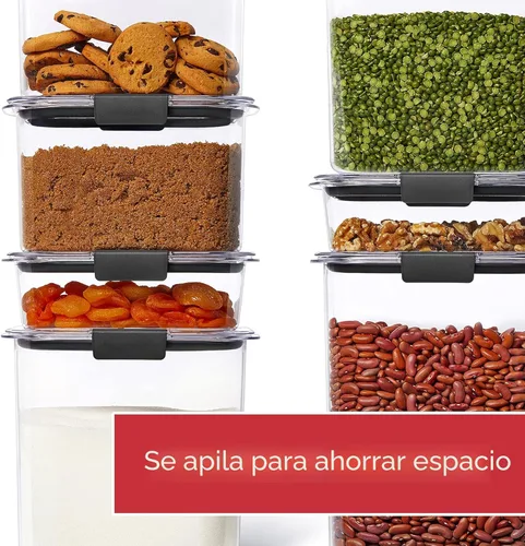 Vista 6 de Rubbermaid Brilliance - Recipientes para almacenar alimentos, libres de bisfenol A, con tapas