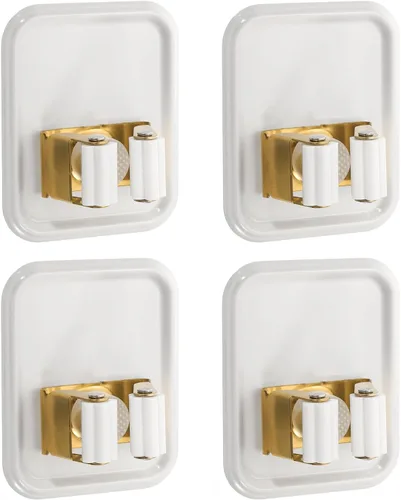 Vista 6 de uxcell Soporte de pared para escoba de trapeador, 4 unidades, acero inoxidable 304, organizador de escobas para trapeador, colgador de escoba Negro