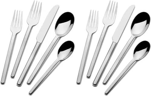 Vista 8 de Mikasa Harmony - Juego de cubiertos de 45 piezas, acero inoxidable 18/10 para 8, incluye tenedores, cuchillos, cucharas y juego de utensilios