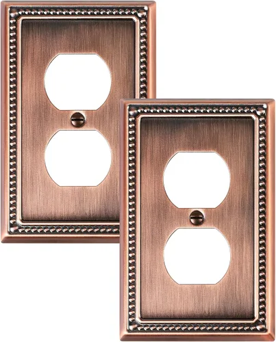Vista 156 de Paquete de 2 cubiertas de placa de interruptor de luz de doble palanca, cubiertas decorativas de placa de doble interruptor Pearls, placa de pared