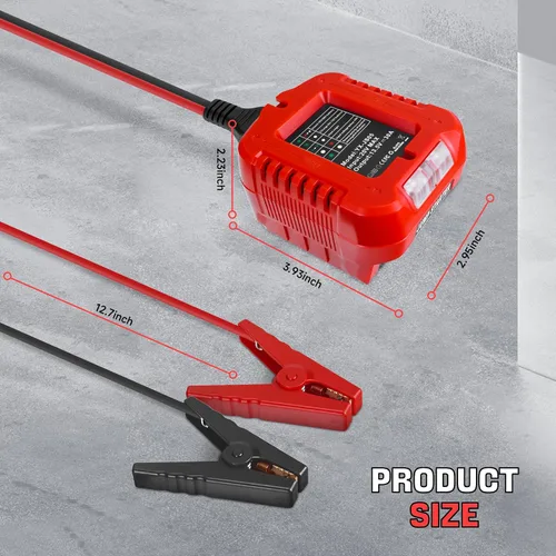 Vista 7 de Adaptador de arranque para baterías Milwaukee de 18 V/20 V, adaptador de cable de refuerzo automático de 13.5 V con luces LED, cables de salto