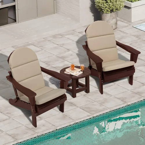 Vista 2 de Crestlive - Cojín Adirondack para silla, 50 x 19.6 pulgadas, impermeable, resistente a la decoloración, cojín para silla mecedora de respaldo alto