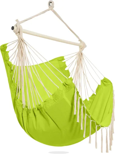 Vista 14 de PNAEUT Silla de Hamaca con Cuerda Colgante para Interiores y Exteriores para Dormitorio, Exterior, Patio (Azul Aqua)
