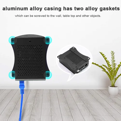 Vista 2 de MakerFocus Raspberry Pi - Funda con ventilador, carcasa de aleación de aluminio Raspberry Pi 3B+ con disipador de calor y destornillador para RPi 3B