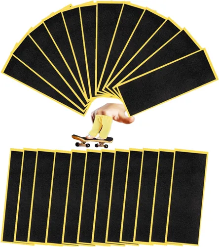 Vista 8 de WINDIR 12 piezas de cinta de agarre de espuma para diapasones, 1.496 in x 4.331 in Pro negro madera MiNi Skateboards (12 unidades)
