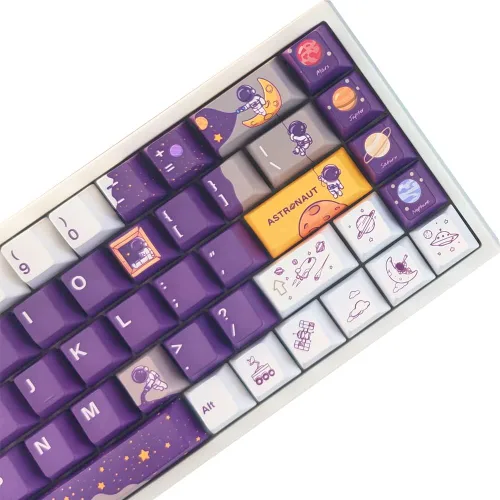 Vista 5 de Teclas - Tema de astronauta, altura de cereza, 142 teclas, material PBT, opaco