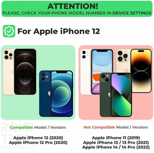Vista 2 de Rome Tech Paquete de 3 protectores de pantalla de vidrio templado para iPhone 12 de 6.1 pulgadas (2020), protector de pantalla 9H, compatible