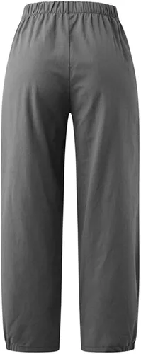 Vista 5 de Womens Capri Yoga Pants Wide Leg Loose Comfy Lounge Cropped Capris with Pockets