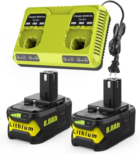 Vista 10 de Powilling Paquete de 2 baterías P102 de 3.5Ah de repuesto para batería Ryobi de 18 V y cargador P119 compatible con batería Ryobi de 18 voltios P103