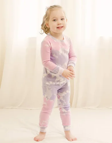 Vista 3 de VAENAIT BABY 12M-12Y Toddler Kids Boys Girls 100% Cotton Marbling Tiedye Sung Fit Sleepwear Pajamas 2pcs Pjs Set