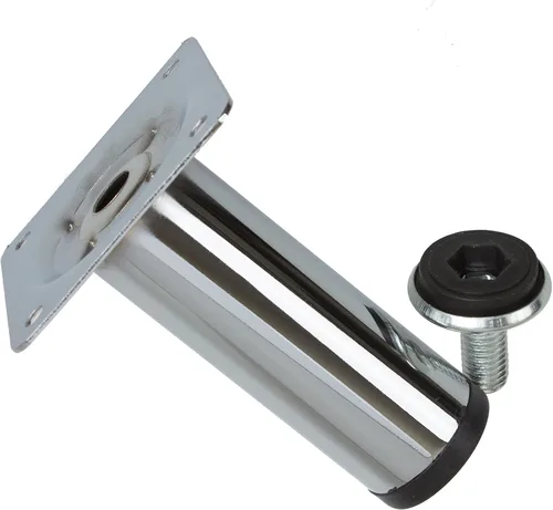 Vista 3 de GlideRite Hardware Patas de acero para muebles de 4 pulgadas con tornillo nivelador cromado pulido, paquete de (4)