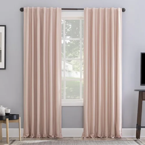 Vista 18 de Sun Zero Greyson - Valance de cortina con pestaña trasera de seda de dupioni de imitación con borlas de cuentas y aislamiento térmico total opaco