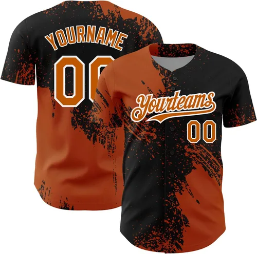 Vista 47 de Camiseta de béisbol personalizada con patrón de cepillo de béisbol, camisas de béisbol personalizadas, uniforme deportivo, número de nombre cosido