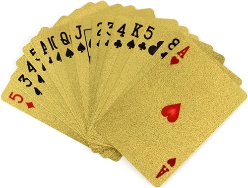 Vista 5 de Trademark cartas de poker color oro 24K