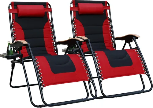 Vista 9 de PHI VILLA Silla XL de gravedad cero de gran tamaño, acolchada, reclinable, de gran tamaño, con soporte para tazas, soporta 350 libras (gris)