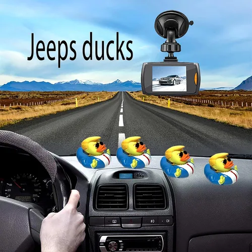 Vista 7 de Jeeps Duck Rubber Duckies Trump Collection Baby Bath Ducking Toy Car Accessories Decoración para niños Patos de resina de goma a granel Decoración