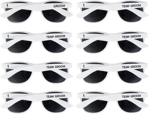 Vista 10 de Gafas de sol para despedida de soltero – Juego de 1 gafas de sol para novio y 7 equipos Padrinos de boda regalo de boda regalos de boda