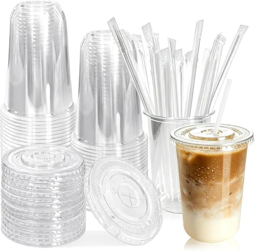 Vista 8 de Jnnzzggu 50 vasos de plástico desechables de 8 onzas con tapas de cúpula, taza de postre transparente, mini recipientes de aperitivo de parfait