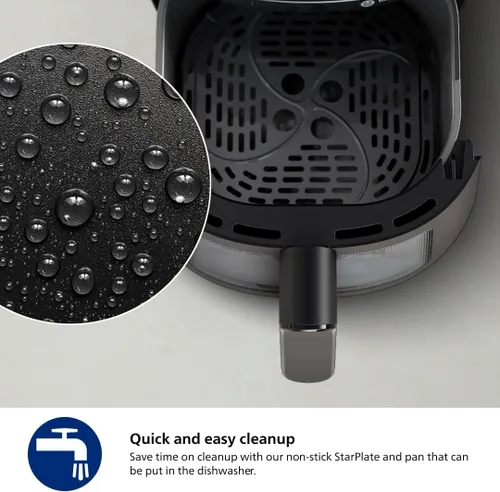 Vista 10 de Philips Freidora de aire serie 2000 – Sartén de 4.4 cuartos de galón (4.2 L), 13 funciones de cocción, tecnología RapidAir, cocción saludable con un