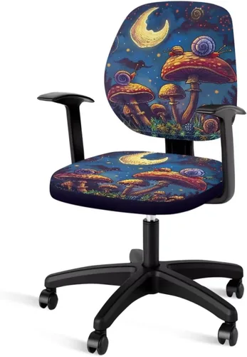 Vista 45 de Funda para silla de oficina con diseño de mariposa de 2 piezas, fundas para silla de juegos, bonitas fundas transpirables para silla de escritorio