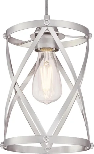 Vista 2 de Westinghouse 6362300 Isadora One Light Mini, colgante interior con acabado de níquel cepillado