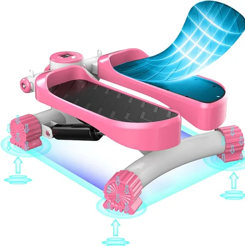 Vista 4 de YSUEFIJO Mini escalera portátil, equipo de fitness antideslizante, máquina de ejercicios aeróbicos para fitness, pantalla fácil de leer, bandas